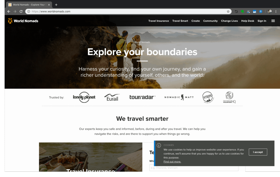 World Nomads Insurance screenshot Nomad Insurance Showdown! Safetywing vs World Nomads